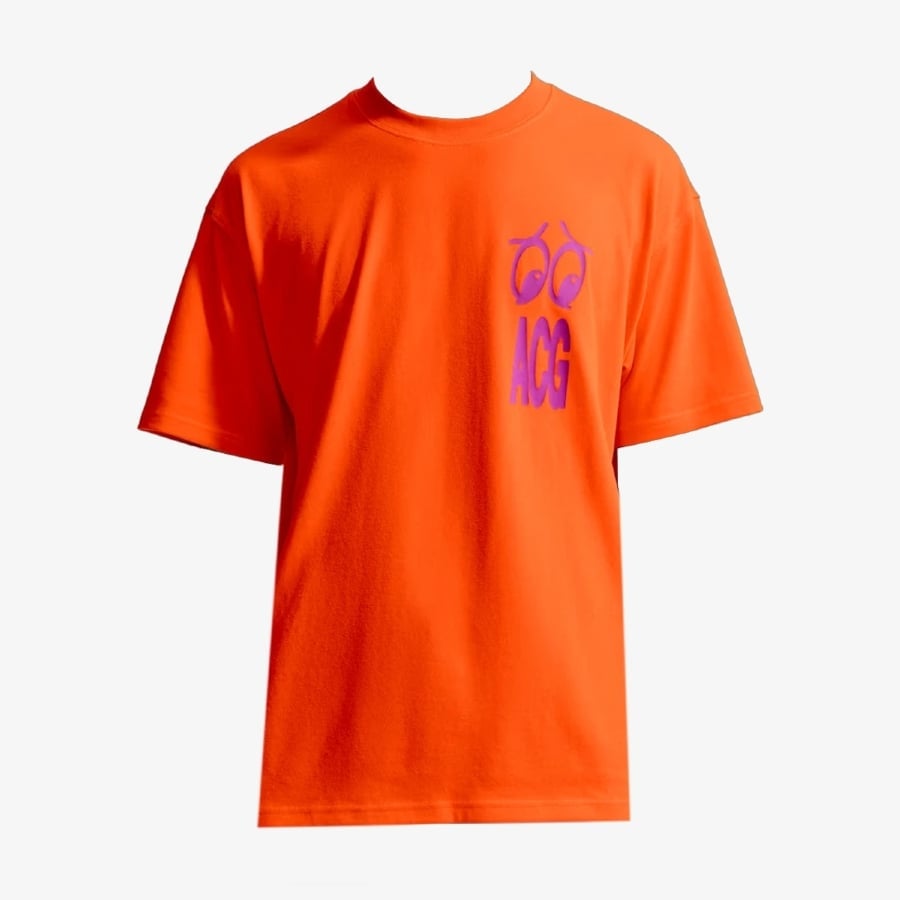 Nike DRI-FIT オレンジ ストライプ シャツ Camiseta Nike ACG Dri-Fit Dont Look Down 