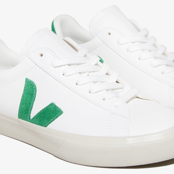 Tênis Veja Campo Chromefree "Extra White Emeraude"