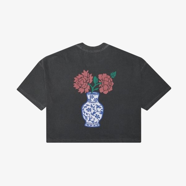 Camiseta Your Id Cropped Peonia Vas "Black"