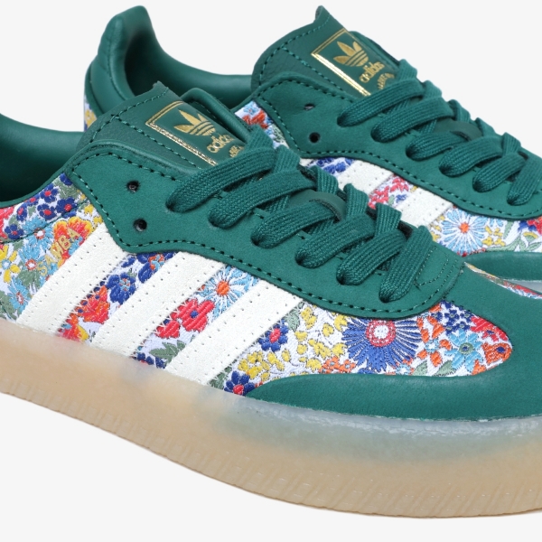 Tênis Adidas Sambae x Liberty London "Collegiate Green"