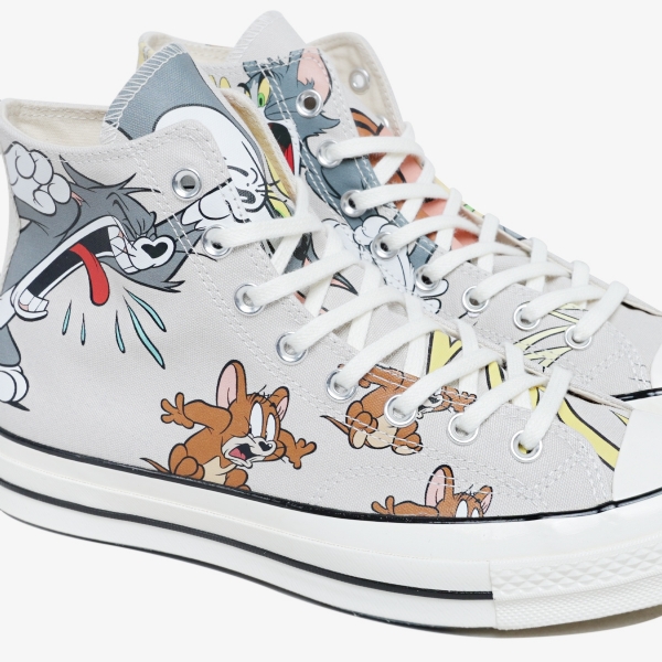 Tênis Converse Chuck 70 Hi X Tom E Jerry "White Ecret"