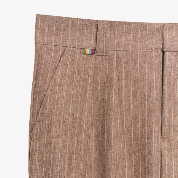 Calça Welcome Sunny Alfaiataria Dupla Prega Ampla "Brown Tobacco"