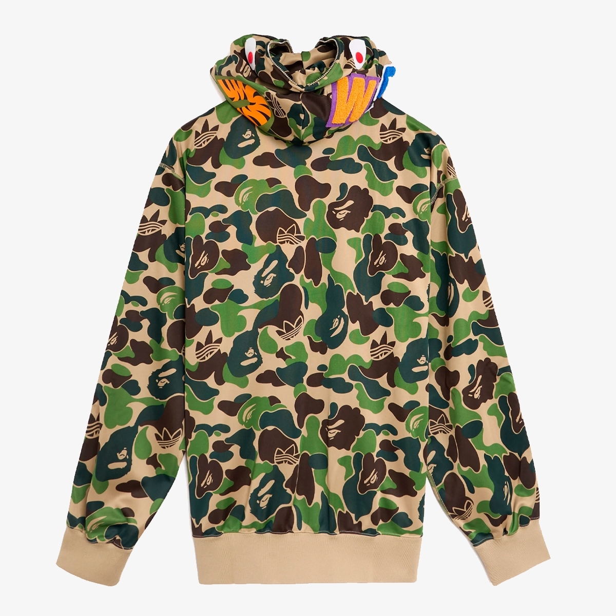 トップス [S] Adidas bape CAMO SHARK ZIP HOODIE Jaqueta Adidas X Bape Track Shark Hoodie 